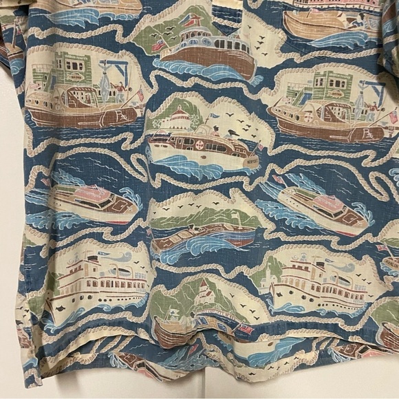 Vintage Reyn Spooner Detrich Varez Boat print Hawaiian Shirt Size L - Picture 5 of 7